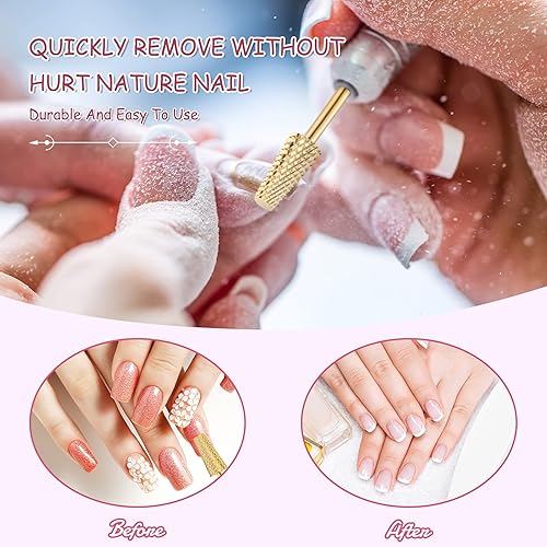 Miniatura 5 de Juego de 10 brocas de uñas, 3 brocas de carburo de barril cónico de carburo para cutícula, 3 brocas de carburo de barril grande de parte superior