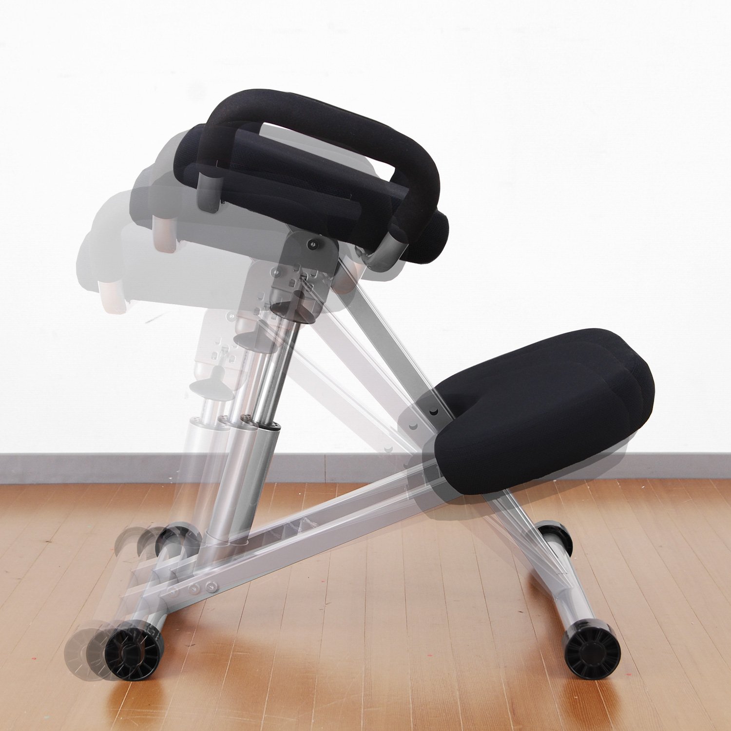 Amazon.co.jp: ニーリングチェア 背もたれ付き ブラック RBC-G06AX-BK