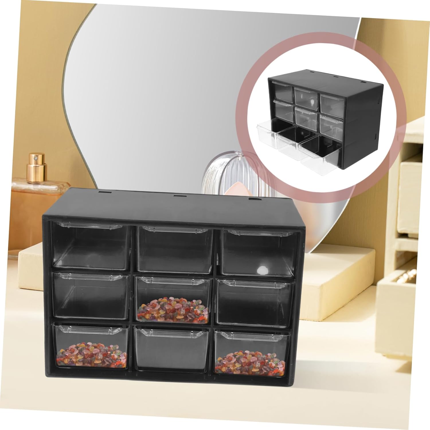 Holibanna Organize Your Craft Space 4pcs Slim Storage Drawers Jewelry Bead Button Component Container Set