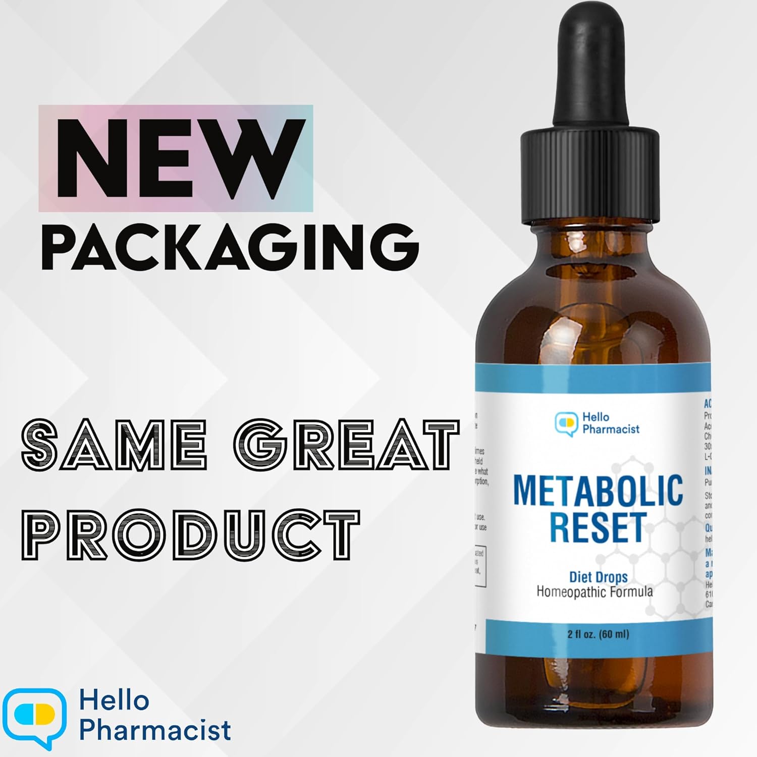 HelloPharmacist Original Metabolic hCG Reset Homeopathic Diet Drops - Original Formula - 2 Ounce - 60mL