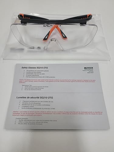Miniatura 7 de DEX FIT Safety Over Glasses SG210 OTG se ajusta sobre tus lentes, protección ocular Z87, resistente a la niebla y a los arañazos, ajustable para