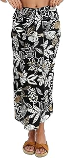 جيبة سهلة الارتداء بأستك عند الخصر للنساء من ريفين، لون أسود وأبيض