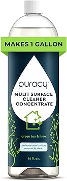 Puracy All Purpose Cleaner Concentrate Plant-Powered Multi-Surface Cleaner - Surface Cleaner Solution As Seen on TikTok (Green Tea + Lime, 16 fl oz, 1 Pack)