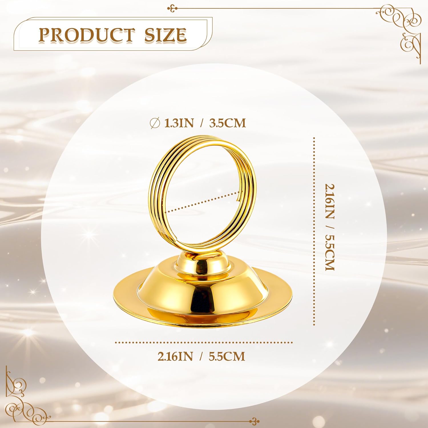 Urban Deco 16 PK Table Card Holder Place Card Holders Steel Card Holders for Photos, Food Signs, Memo Notes, Weddings, Restaurants, Birthday（Gold）