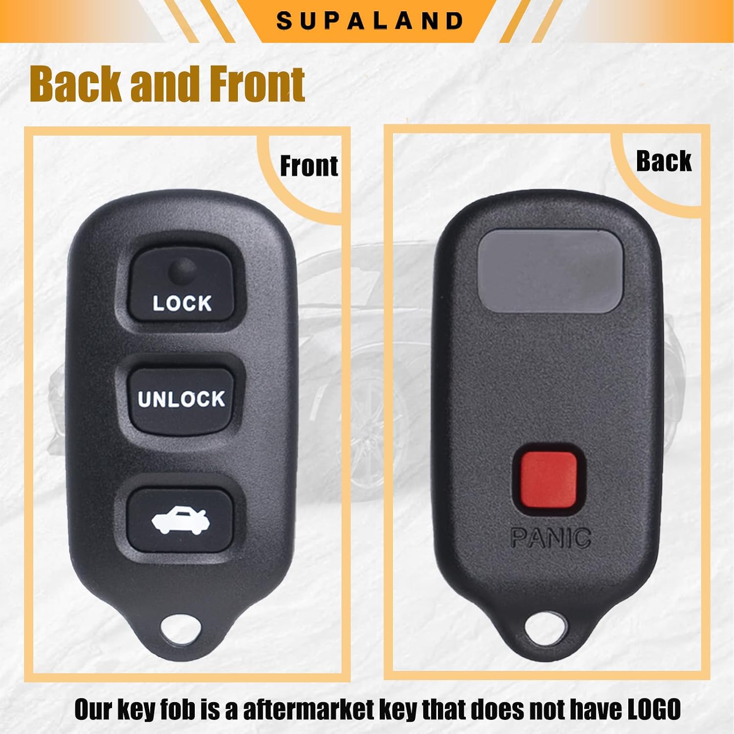 SUPALAND Key Fob Keyless Entry Fits for Toyota Camry 2002-2006 / Matrix Pontiac Vibe 2003-2008 / Sienna 1999-2003 /Solara 02-03 Remote Control Replacement GQ43VT14T 89742-AA030 4 Buttons