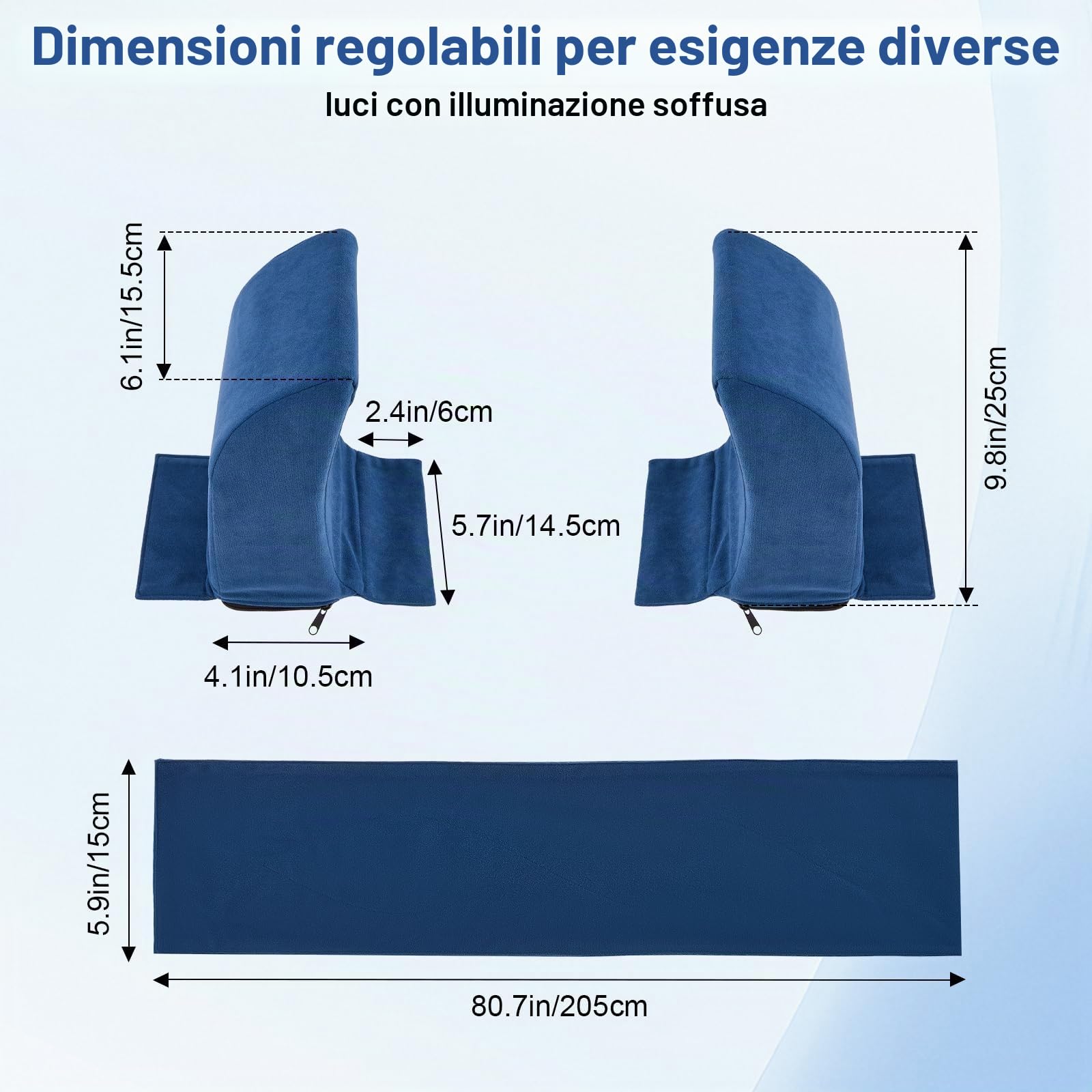 Supporto laterale con cuscino anti-decubito regolabile per sedia a rotelle, supporto laterale universale per sedia a rotelle, supporto laterale con maniglie laterali