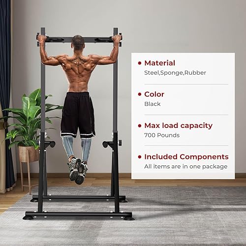 Miniatura 7 de Barra de dominadas de torre eléctrica para gimnasio en casa, barra de dominadas multifuncional, estación de barra de inmersión, estación de