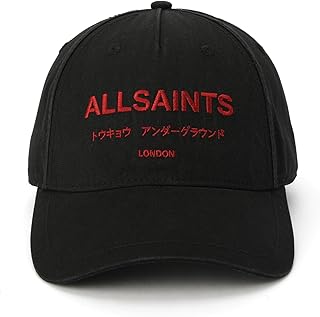 Men's Underground Logo Washed Baseball Cap, Cotton Hat, Adjustable Strap, Curved Brim, Black