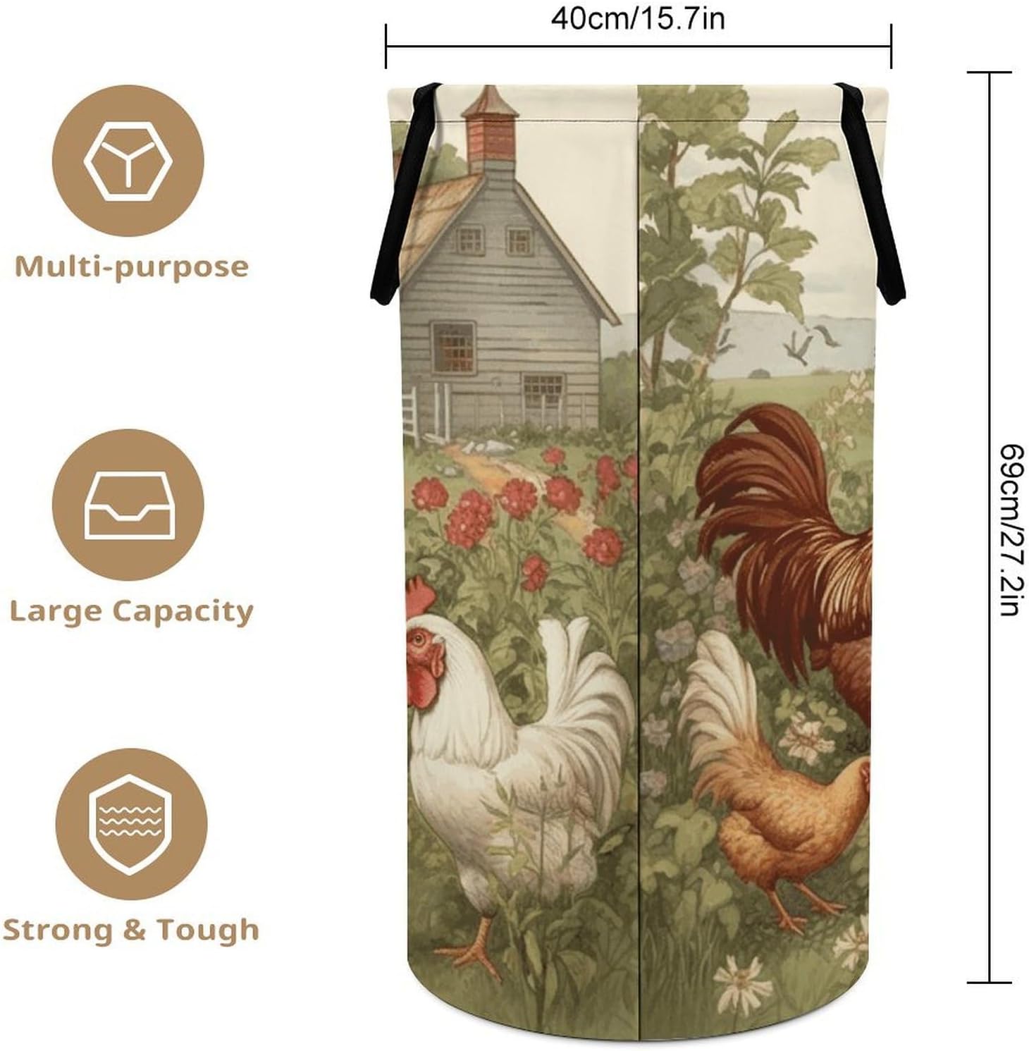 Dirty Clothes Basket Extra Large 110l Open Top Laundry Hamper With Portable Carry Handles, Foldable Waterproof Clothes Basket Spacious Laundry Bag For Bedroom Bathroom Laundry Room Dorm