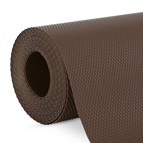 CANWAY® (45cm x 3M) Food Grade Non-Slip Drawer & Shelf Mat | Waterproof, Washable Shelf Liner for Kitchen Cabinets, Cupboards, Fridge & Bathroom Shelves | Coffee