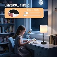 Vista 3 de Portable Cordless Table Lamp,Built-in 5200mAH Rechargeable Battery, Dimmable Touch Wireless Light, Bed Side Metal Desk