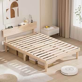 【Miki】ベッドフレーム⭐️シングル 2口コンセント 天然パイン 頑丈 Miki】ベッドフレーム⭐️シングル 2口コンセント 天然パイン 頑丈