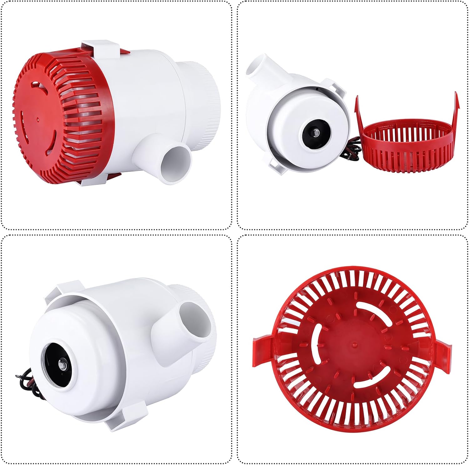 NovelBee 12V Non Automatic Bilge Pumps,Boat Marine Plumbing Electric Submersible Bilge Pump 1-1/2" 40MM ID Hose (3700 GPH)