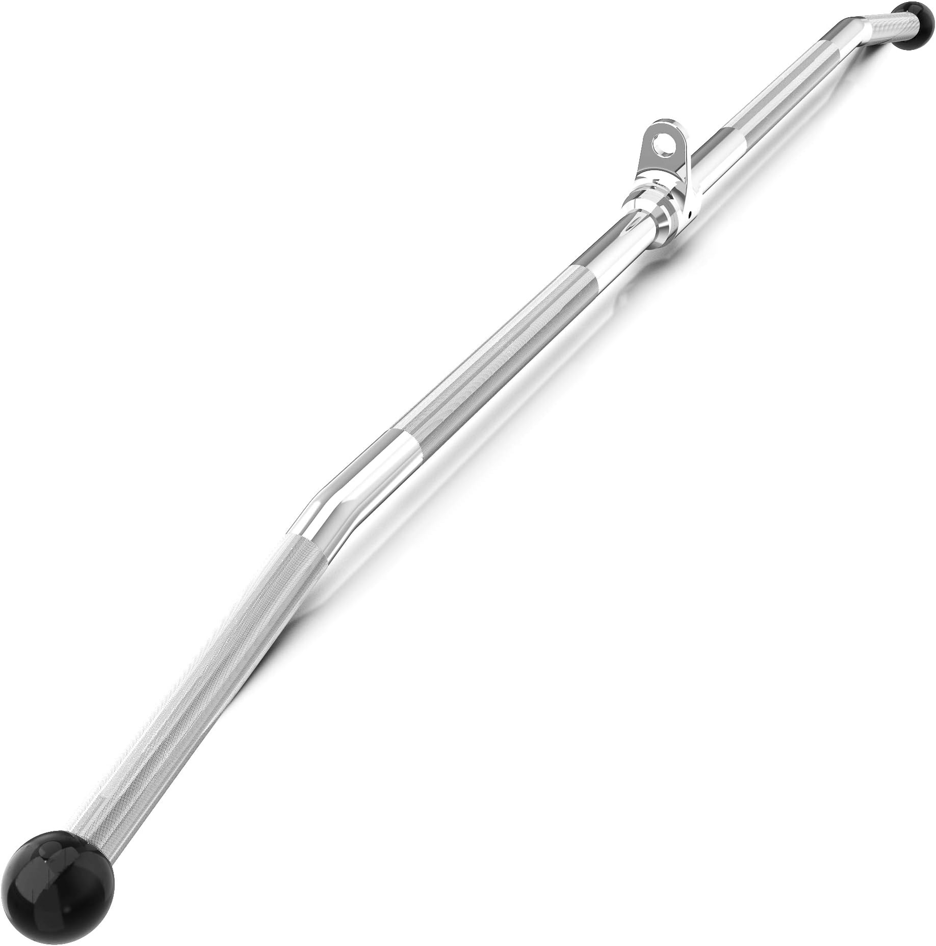 Synergee Lat Bar Cable Attachment 48". Universal Attachment for Cable Machines. Pull Down/Press Down Bar Accessory. Wide & Narrow Grip for Strong Back.