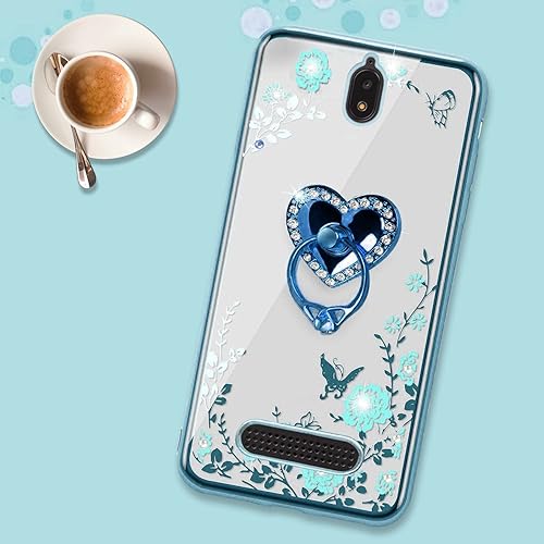 Miniatura 8 de B-wishy Funda protectora para Blu View 2 para mujer, con purpurina, cristal, mariposa, corazón, floral, delgada, TPU de lujo, con función