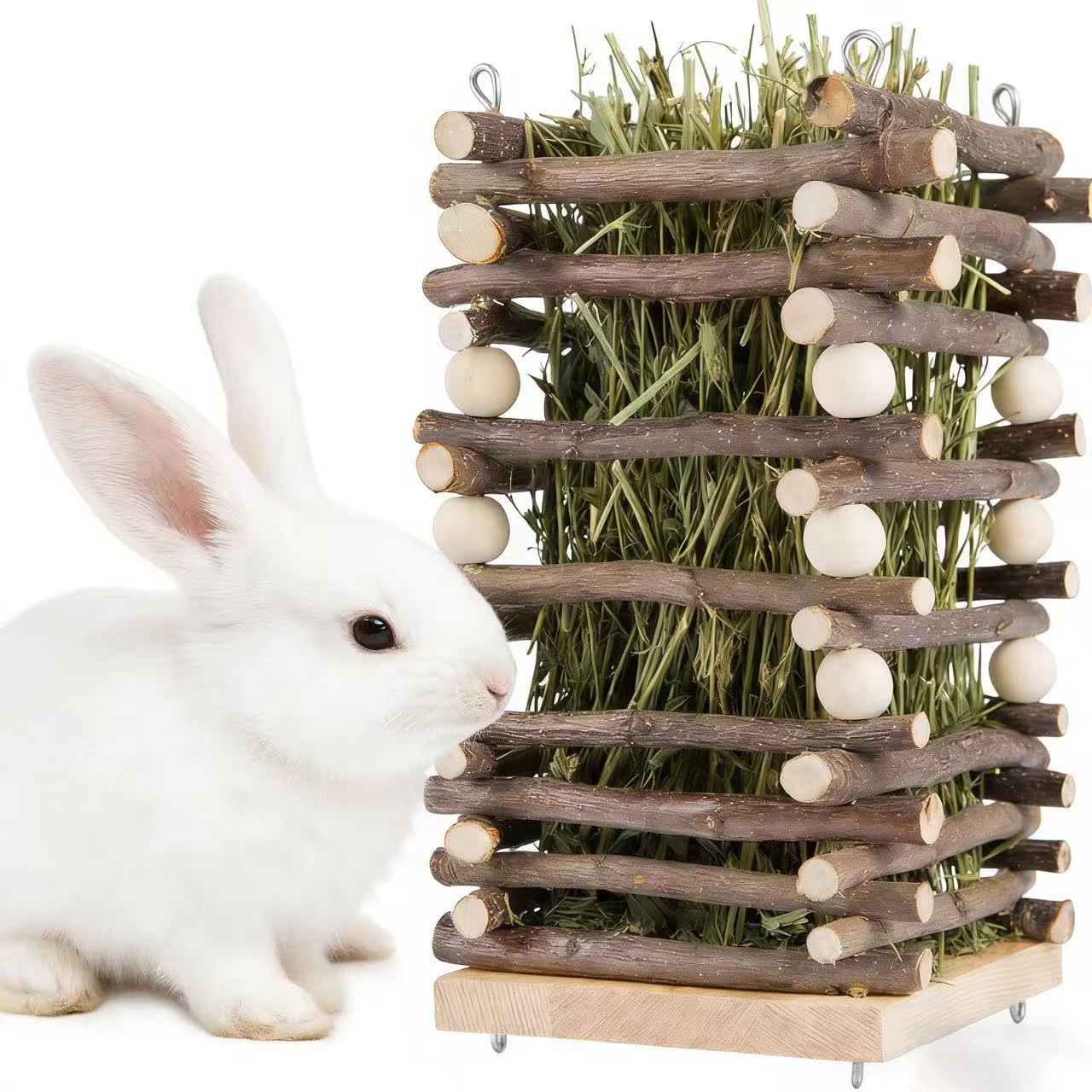 Mangeoire à foin en bois pour lapin, râtelier suspendu de qualité supérieure