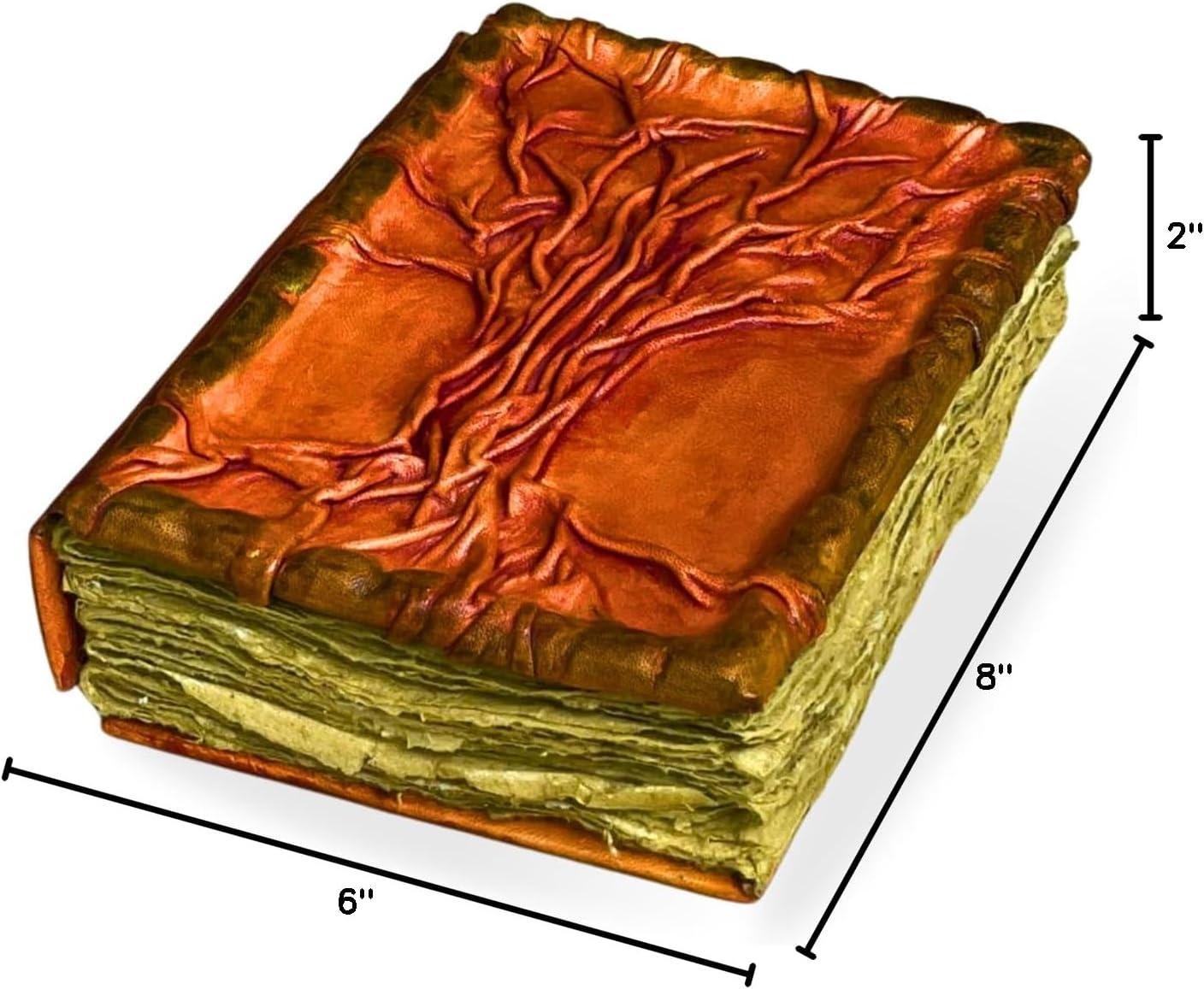 Handmade Leather Journal – Vintage Leather-Bound Notebook with 200 Deckle Edge Pages – Rustic Writing Journal, Antique Travel Diary & Unlined Sketchbook – Artisan Gift for Men & Women, Writers & Artists (Branches of Time)