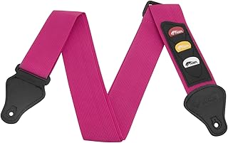TIGER STP4-PK Tracolla per chitarra con supporti per plettro - Rosa