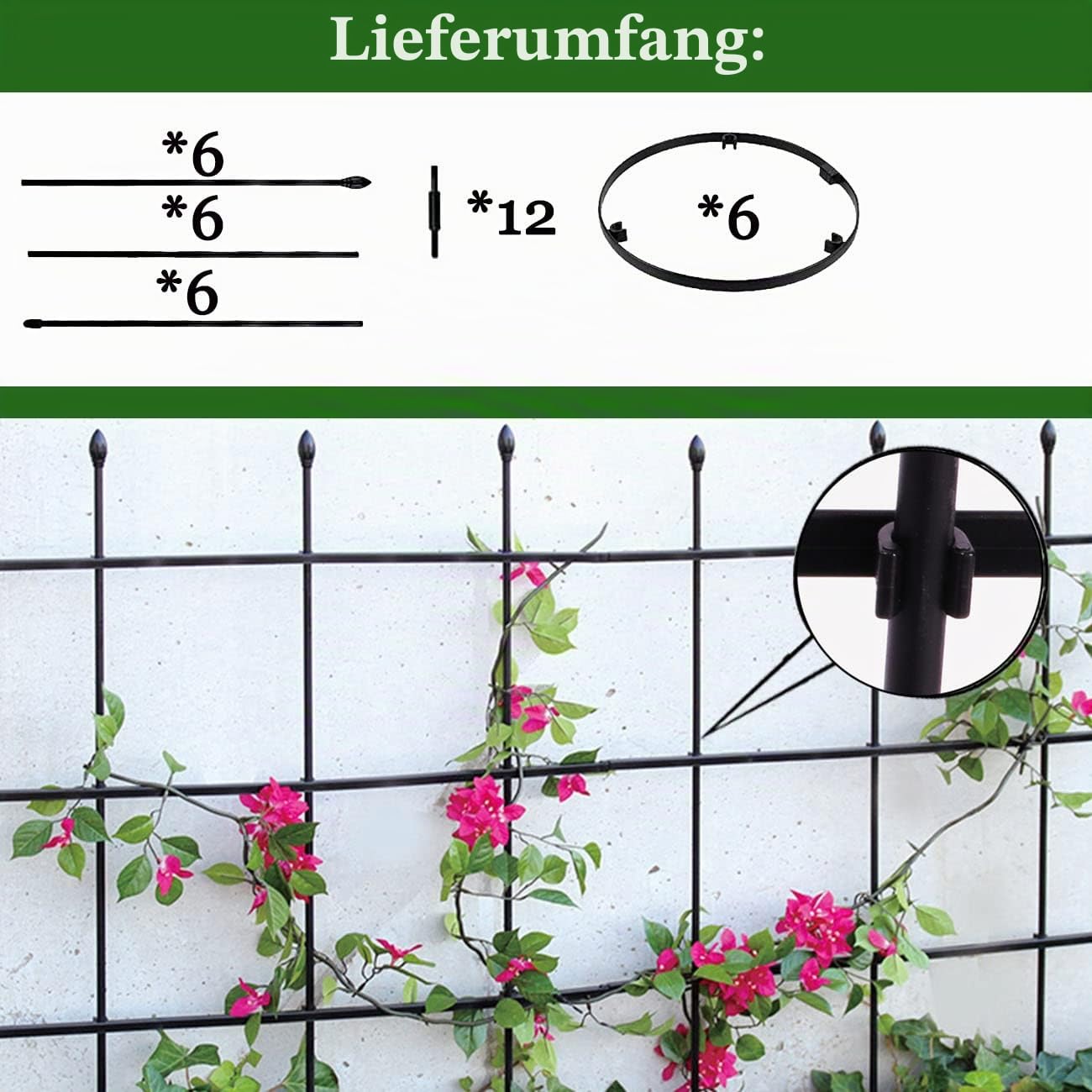 2 Stück Rankhilfe Garten, 2-in-1 Rankgitter für Kletterpflanzen, 120CM Tomatenkäfige, Pflanzen Stützen für Ranken, Rankgitter Garten, Pflanzenstecker für Kletterpflanzen, Drinnen und Draußen