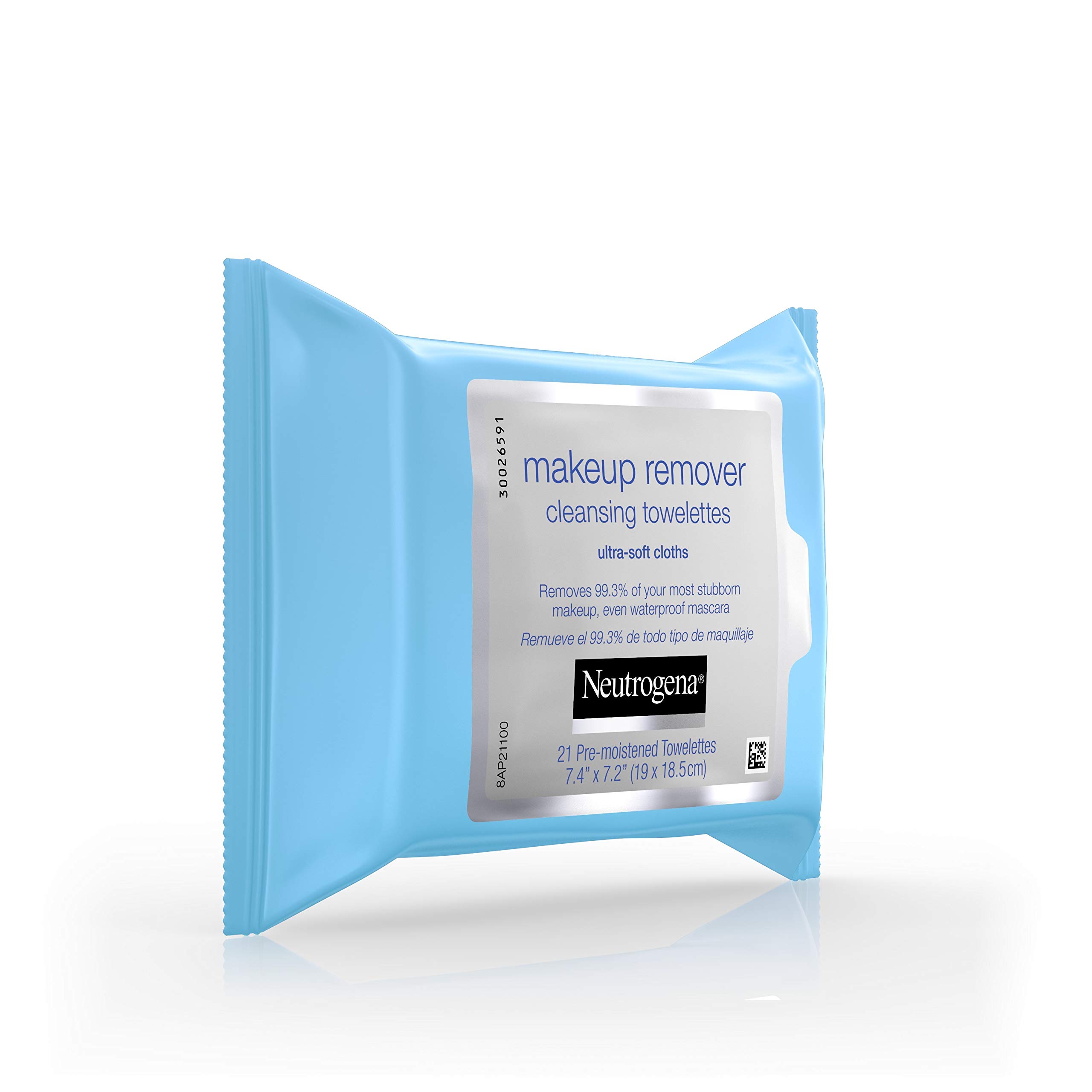 Neutrogena Makeup Remover Cleansing Facial Towelettes, Daily Gentle Face Wipes to Remove Oil, Dirt, & 99.3% of Makeup, Safe for Sensitive Eyes, Alcohol Free Wipes in Resealable Pack, 21 ct (Pack of 3)