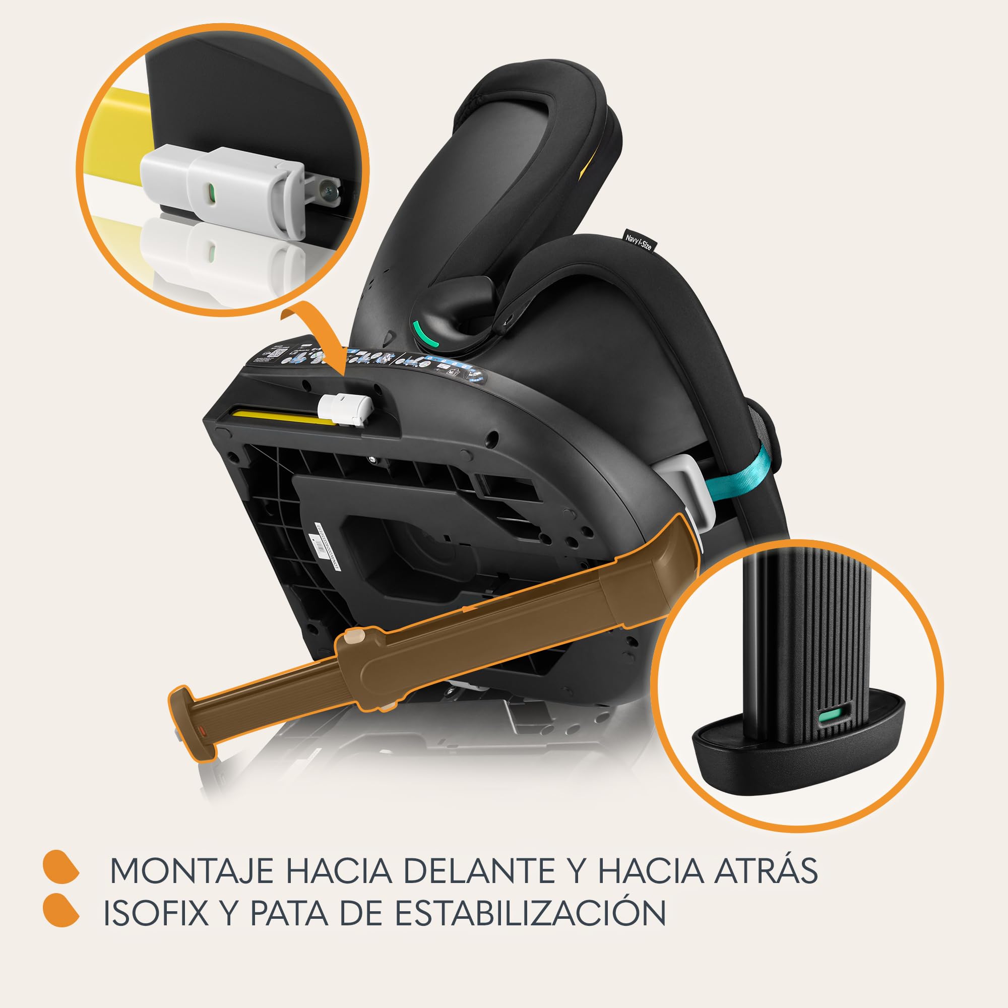 LIONELO NAVY i-Size Silla Coche Bebé Giratoria 360O Para Niños de 40-150 cm Grupo 0+1 2 3 Montaje delantero y trasero ISOFIX Pata de estabilización Reposacabezas y Dri-Seat (Turquoise)