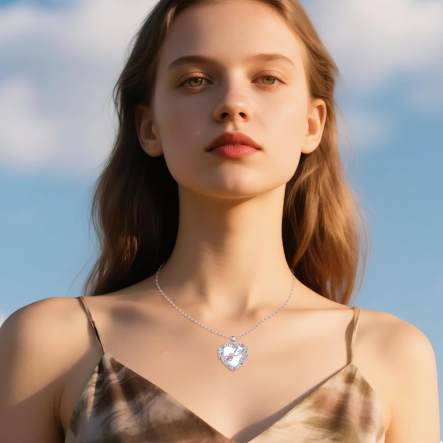 POPLYKE Sterling Silver Heart Locket Necklace That Holds Pictures Memory Locket Jewelry for Mom Grandma Mother's Day Gifts