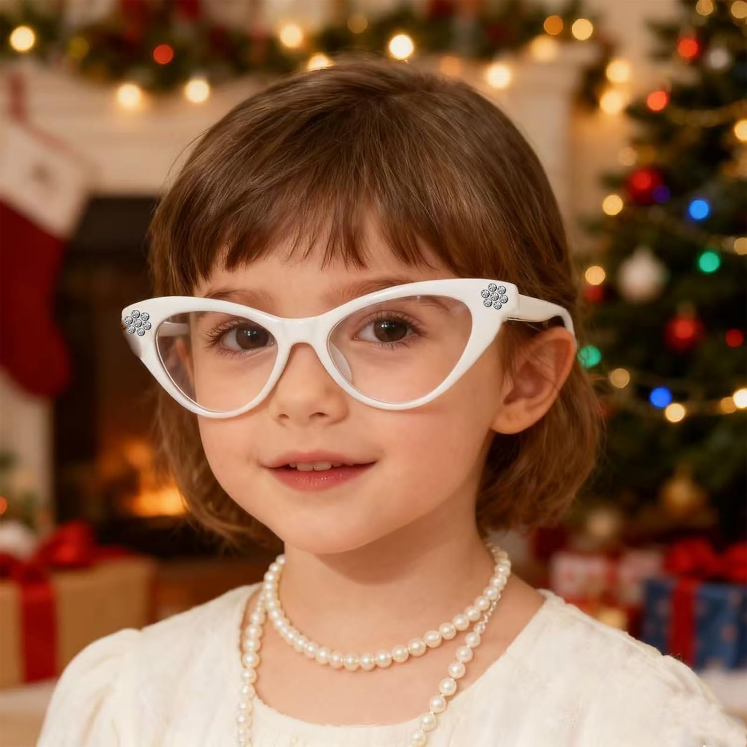NUMJAW Old Lady Costume for Kids 100 Days Of School Costume for Girls Granny Grandma Costume Old Lady Glasses with Chain