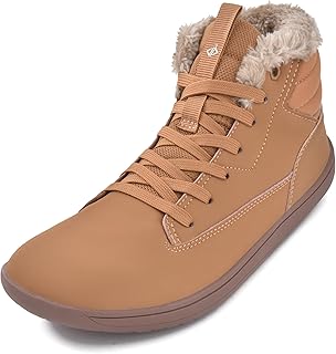 Winter Barfußschuhe Damen Warm Gefüttert Winterschuhe Wasserdicht Winterstiefel Winterboots Barfuss Schuhe Mit Weite Zehenbox Damen stiefel Nullabsatz Sohlen Schneestiefel