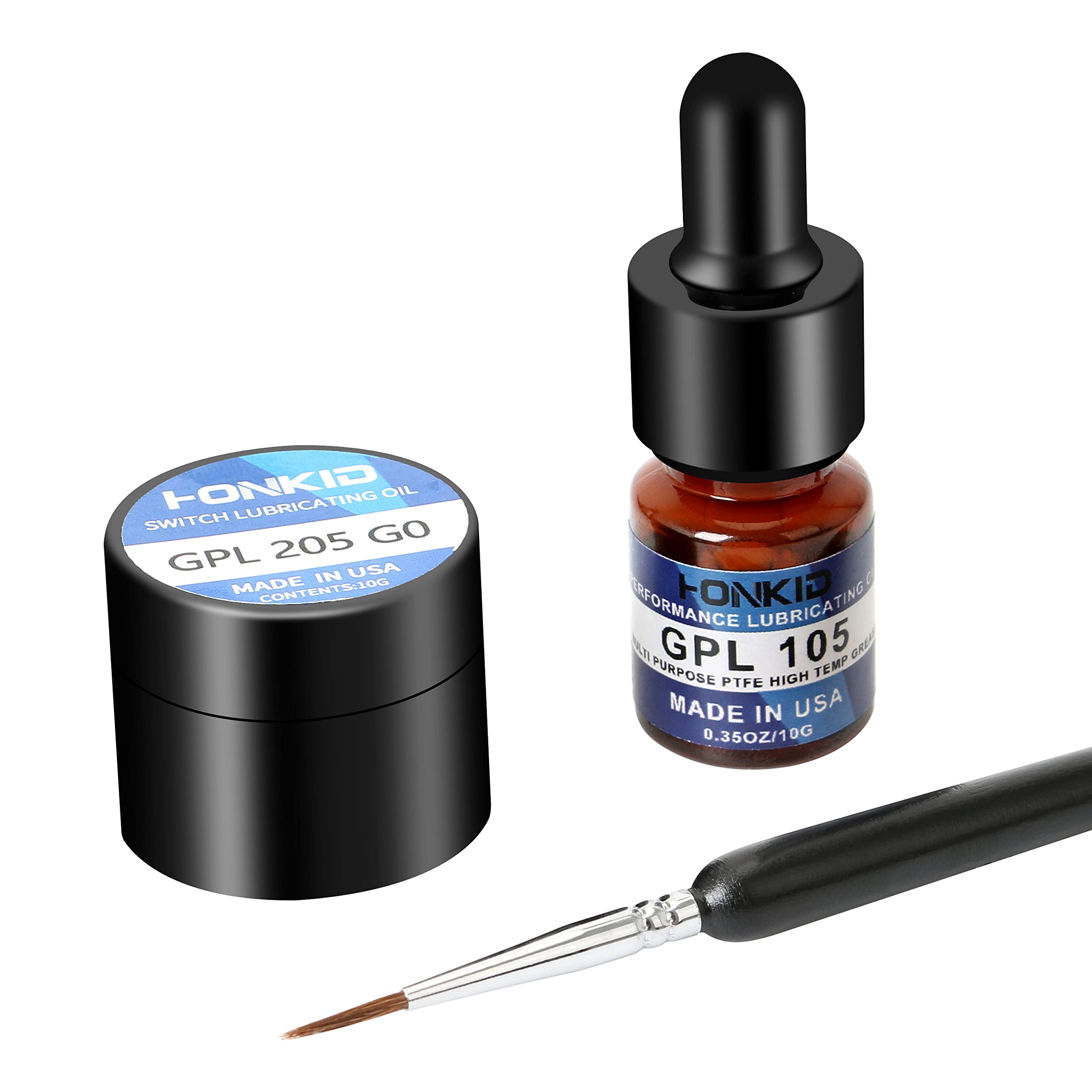 HONKID Keyboard Switch Lubricant Oil with Gpl 205G0 0.35 Oz and Gpl 105 0.35 Oz for Mechanical Keyboard Switches & Springs