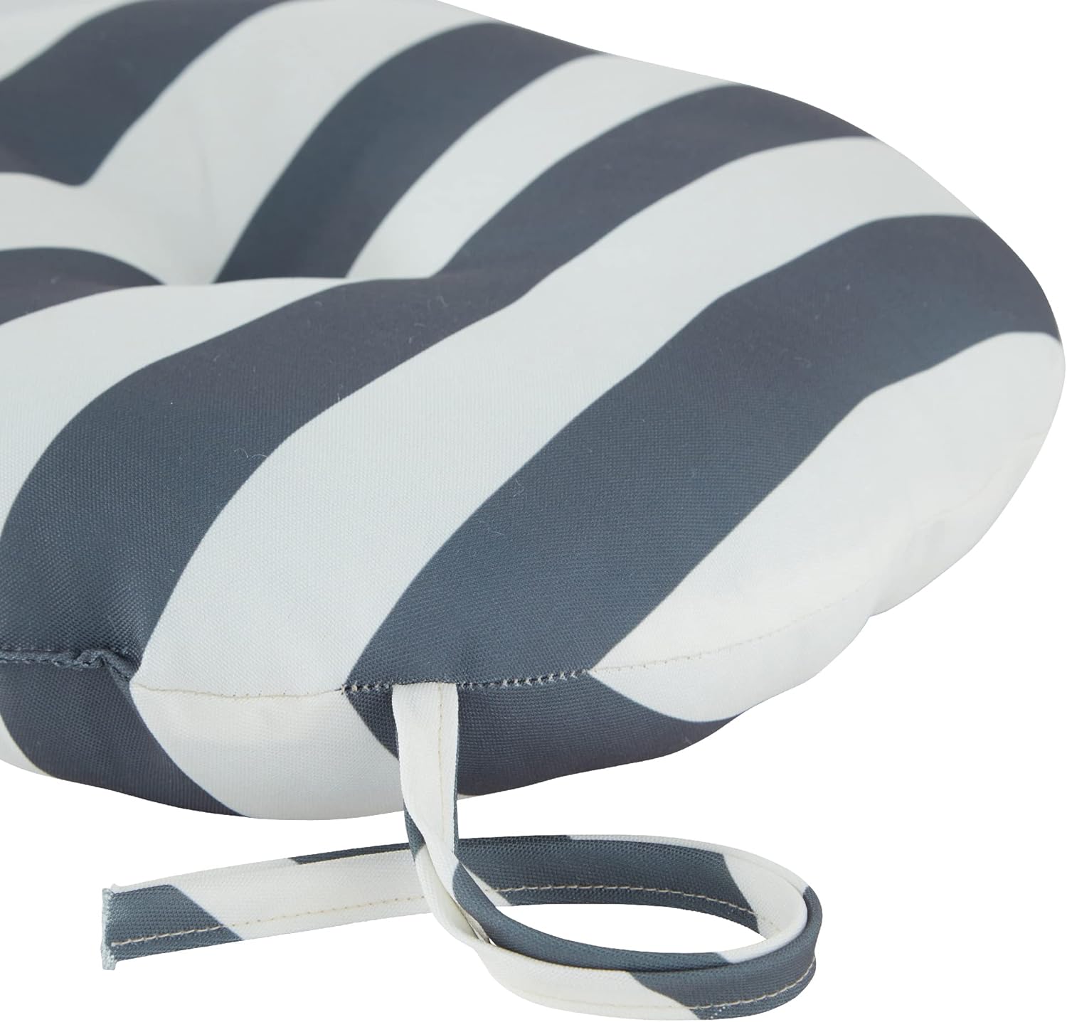 Greendale Home Fashions Gray Stripe Outdoor 15-inch Bistro Seat Cushion, Set of 2