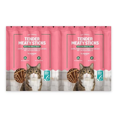 by Amazon - Palitos de salmón y Trucha para Gatos, 50 g