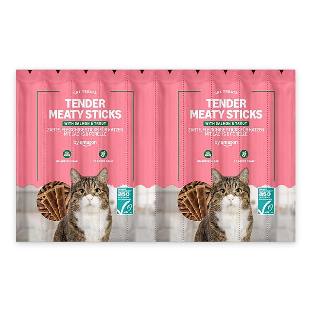 by Amazon - Palitos de salmón y Trucha para Gatos, 50 g