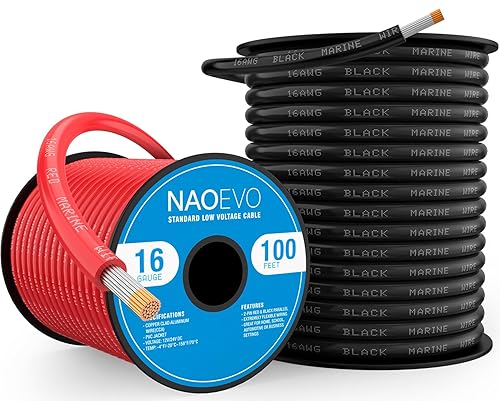 Miniatura 33 de NAOEVO Cable marino de calibre 4, 4 AWG de cobre estañado de PVC de grado marino, cable eléctrico IP68 resistente al agua y a la corrosión