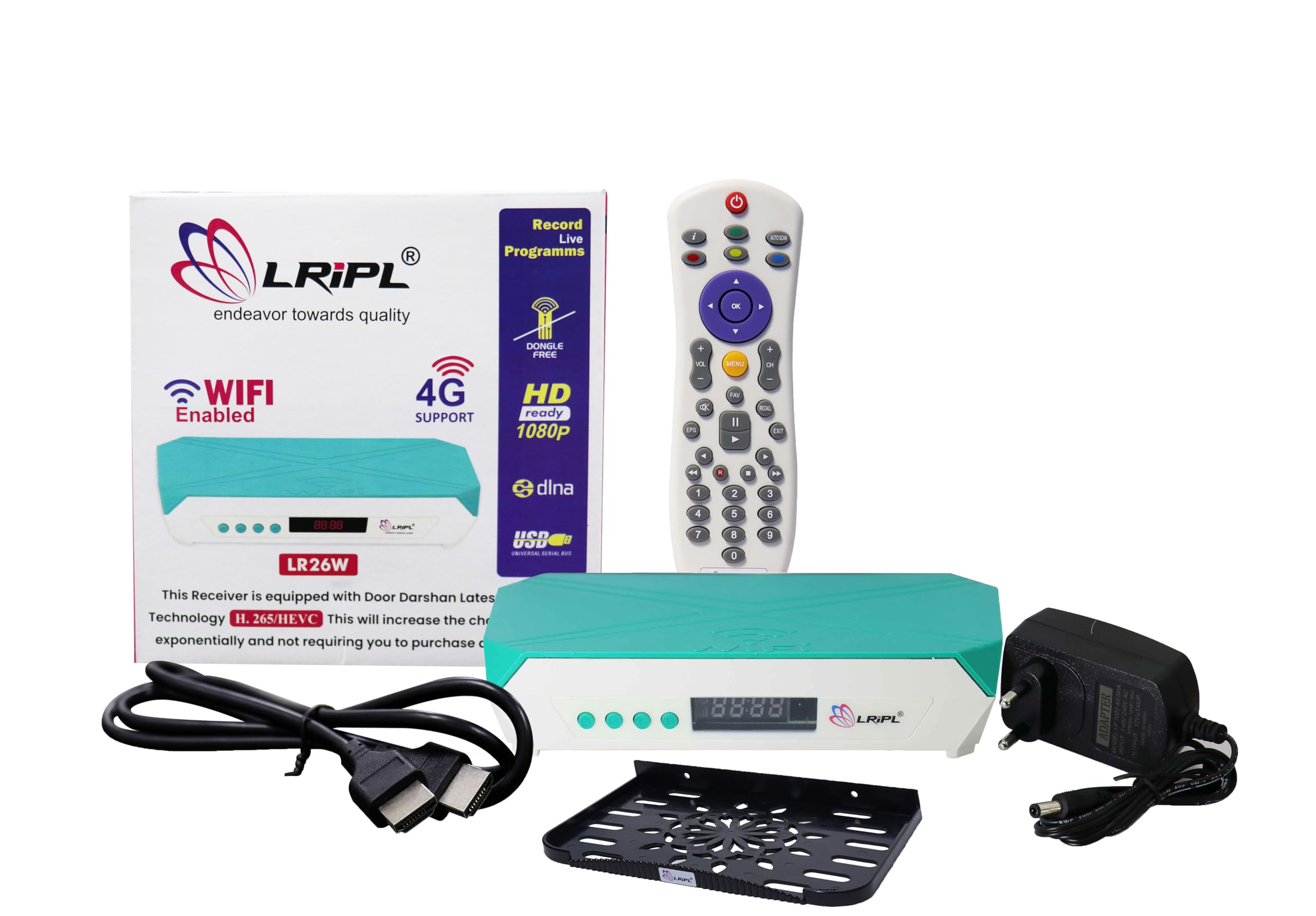 LRIPL LR26W HD MPEG4 Free to Air Set Top Box with Wall Mount Stand, 4G Wi-Fi Enabled STB, Free Dish Setup Box - No Wi-Fi Dongle Required- Watch YouTube-picture-30