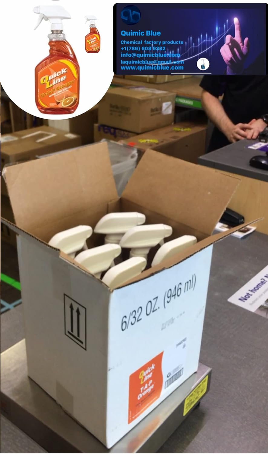 US Chemical Quick Line T-A-P Orange Citrus Neutral Floor Cleaner, 32 Ounce - 6 per case.