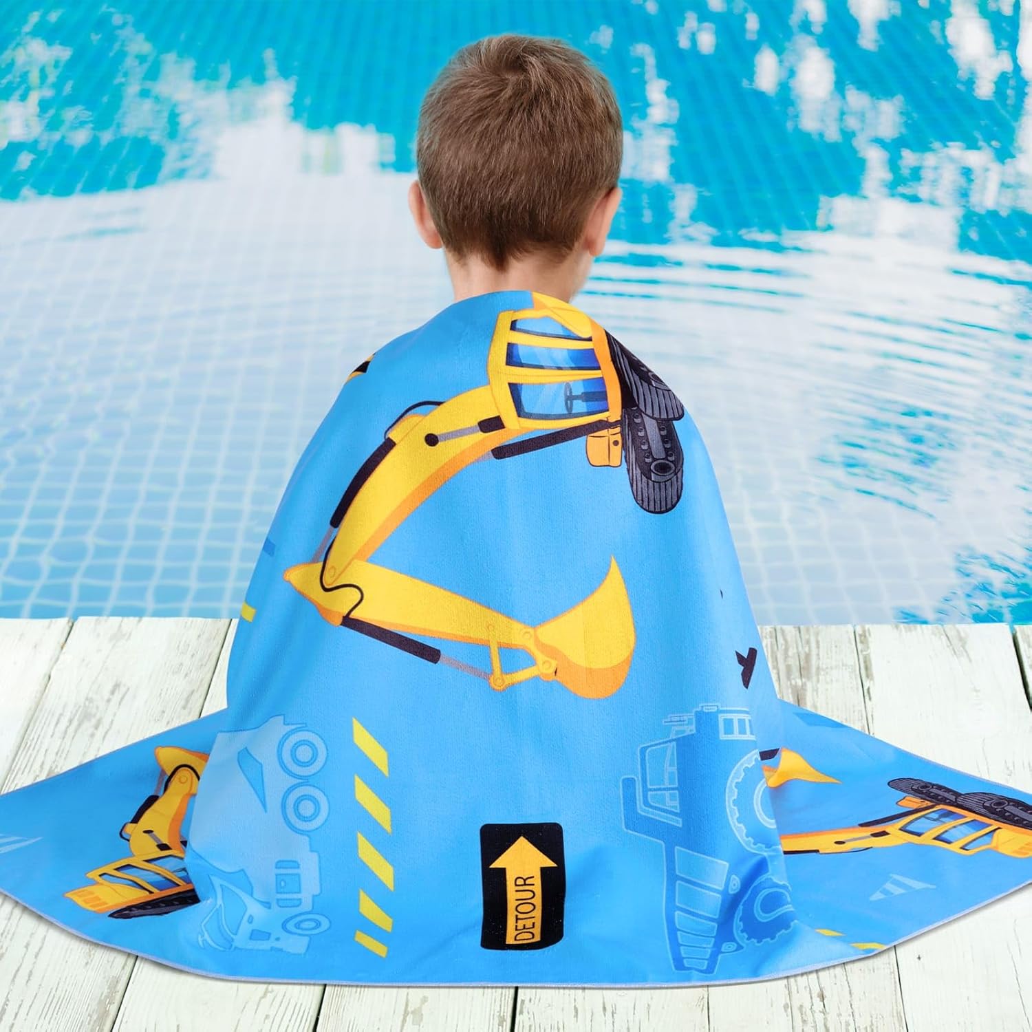 WERNNSAI Truck Kids Beach Towel for Boys - 30” x 60” Truck Sand Free Swim Towels for Boys Bath Pool Camping Travel Towel Quick Dry Ultra Absorbent Super Soft Beach Blanket Bath Shower Towel