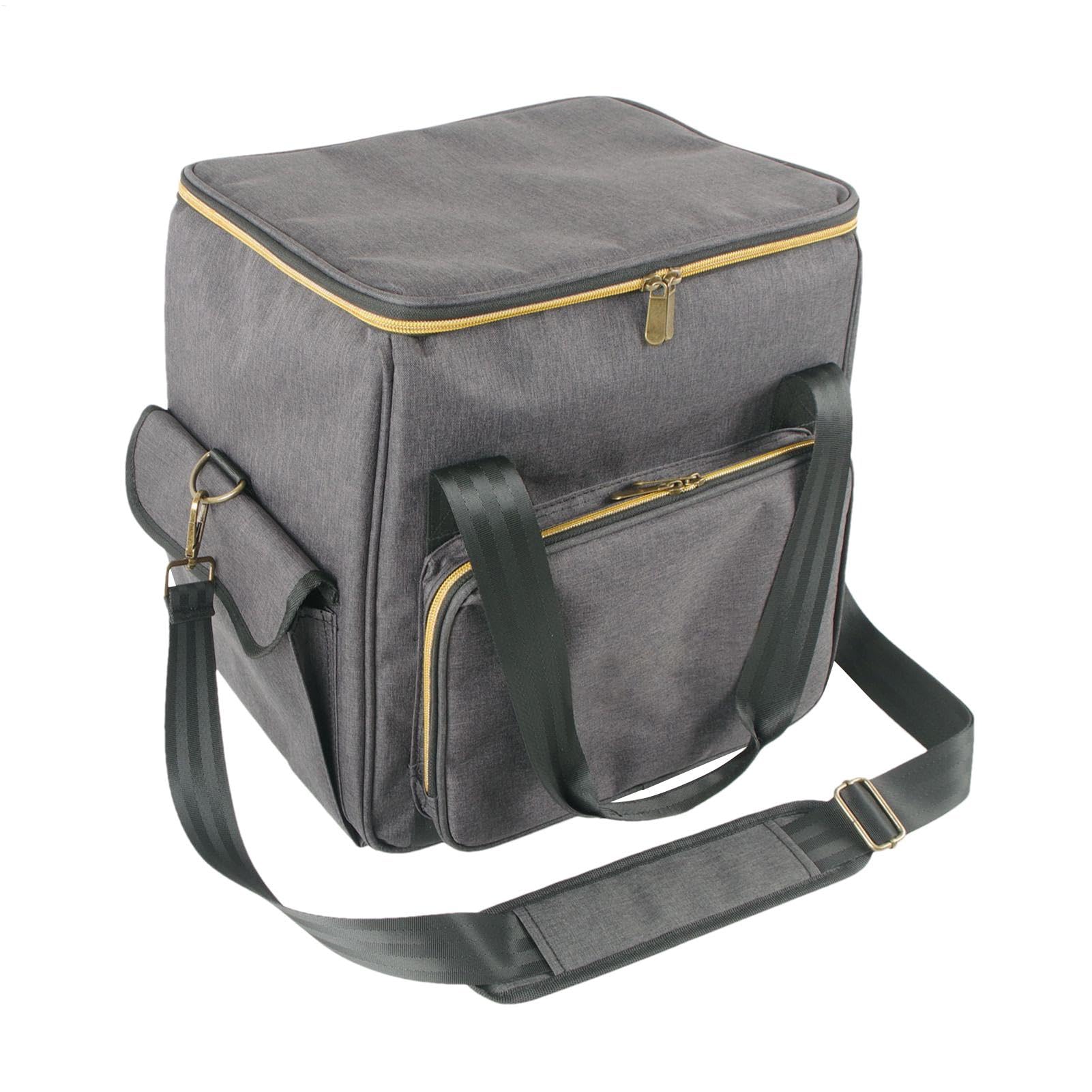 De Almacenamiento De Discos Gran Capacidad Multifuncional Portátil | Bolsa protectora de Organizador de LP apilable con asa para hogar, oficina, estudio y sala de escucha