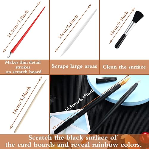 Miniatura 3 de Herramienta de arte de pintura para rascar, juego de 9 piezas de herramientas de dibujo para rascar, incluye guante de artista, bolsa de