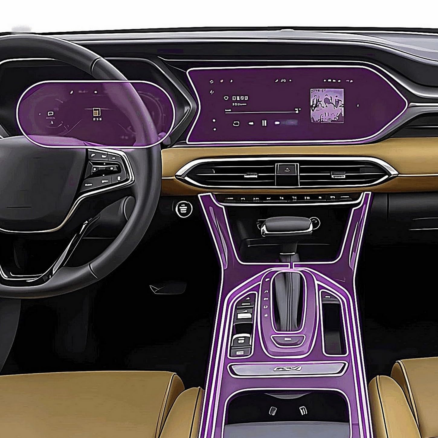 Écran LCD Trumpchi GS4 protégé avec le film TPU anti-rayures