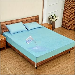 Fundas De Colchón Transpirables,Funda De Colchón Impermeable,Protector De Colchón Todo Incluido De 360°,Protector De Colchón Completo Cómodo,para Bebés, Amantes De(Size:28x79in,Color:Azul Cielo)