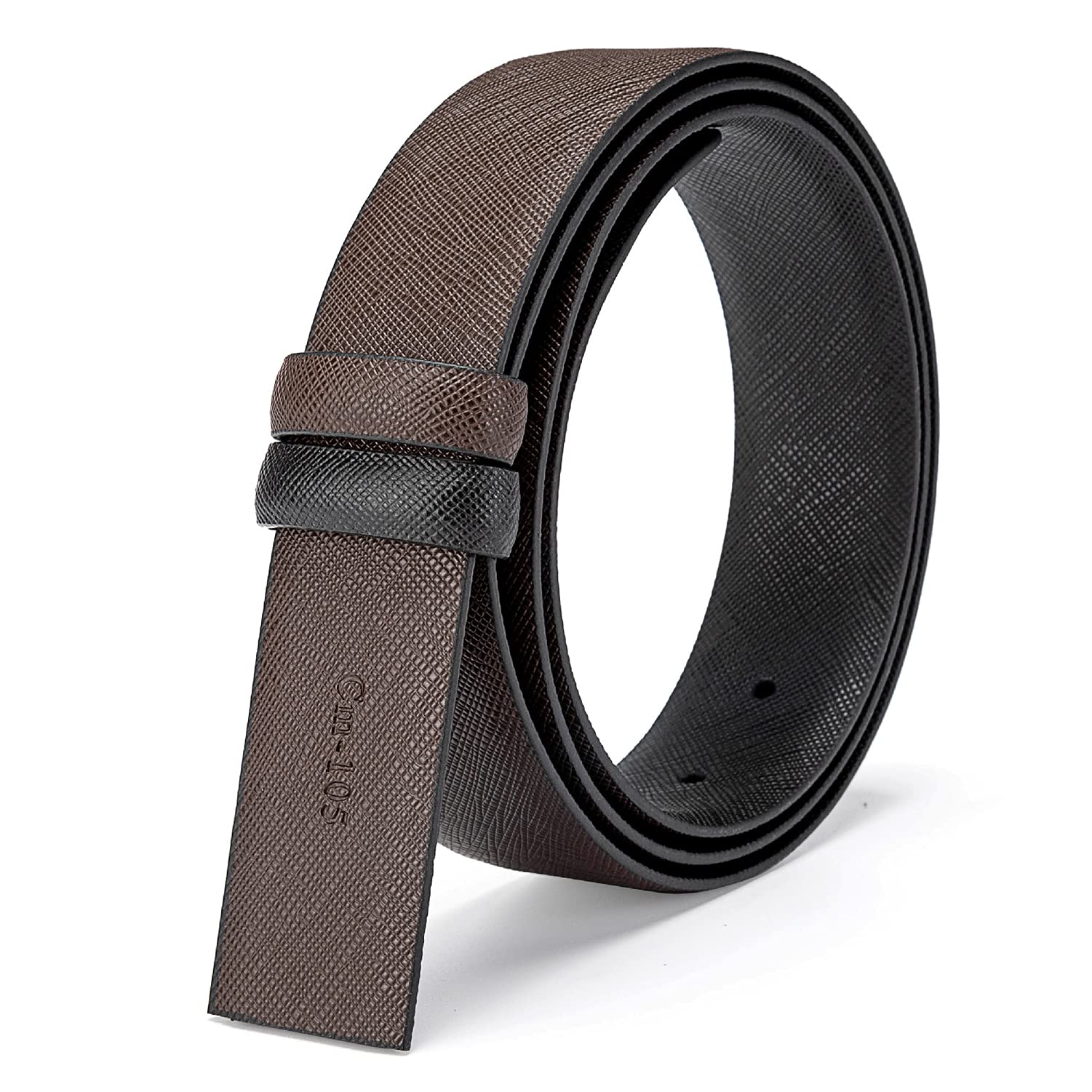 Vatee's Ceintures réversibles en cuir véritable sans boucle pour sangle de ceinture de remplacement pour Hommes/Femmes 38mm/34mm/29mm de large