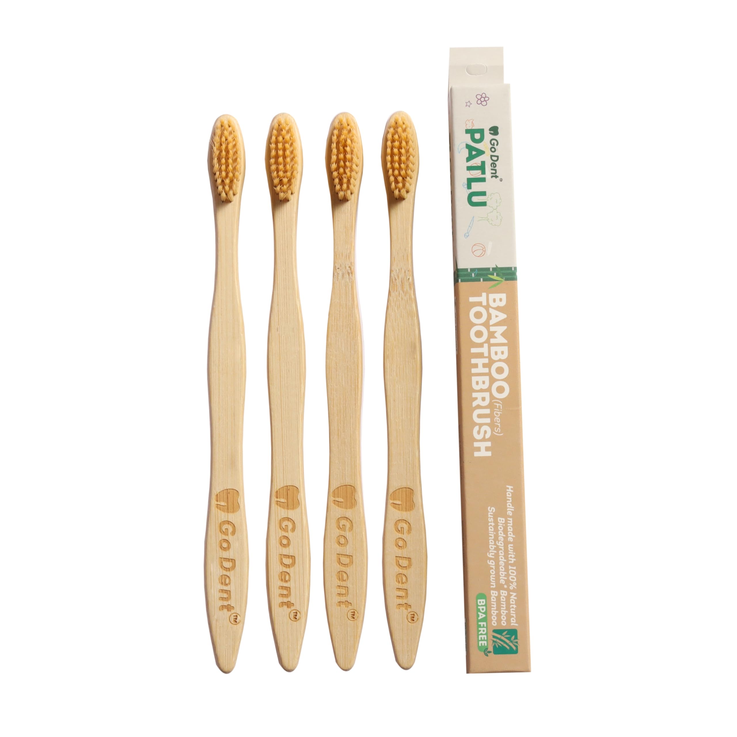 GoDent Patlu Bamboo Toothbrush | B-Fiber Activated | Eco-Friendly | Bee-wax coated | Adults Soft Toothbrush (B0CL6HLYG5) Amazon Price History, Amazon Price Tracker