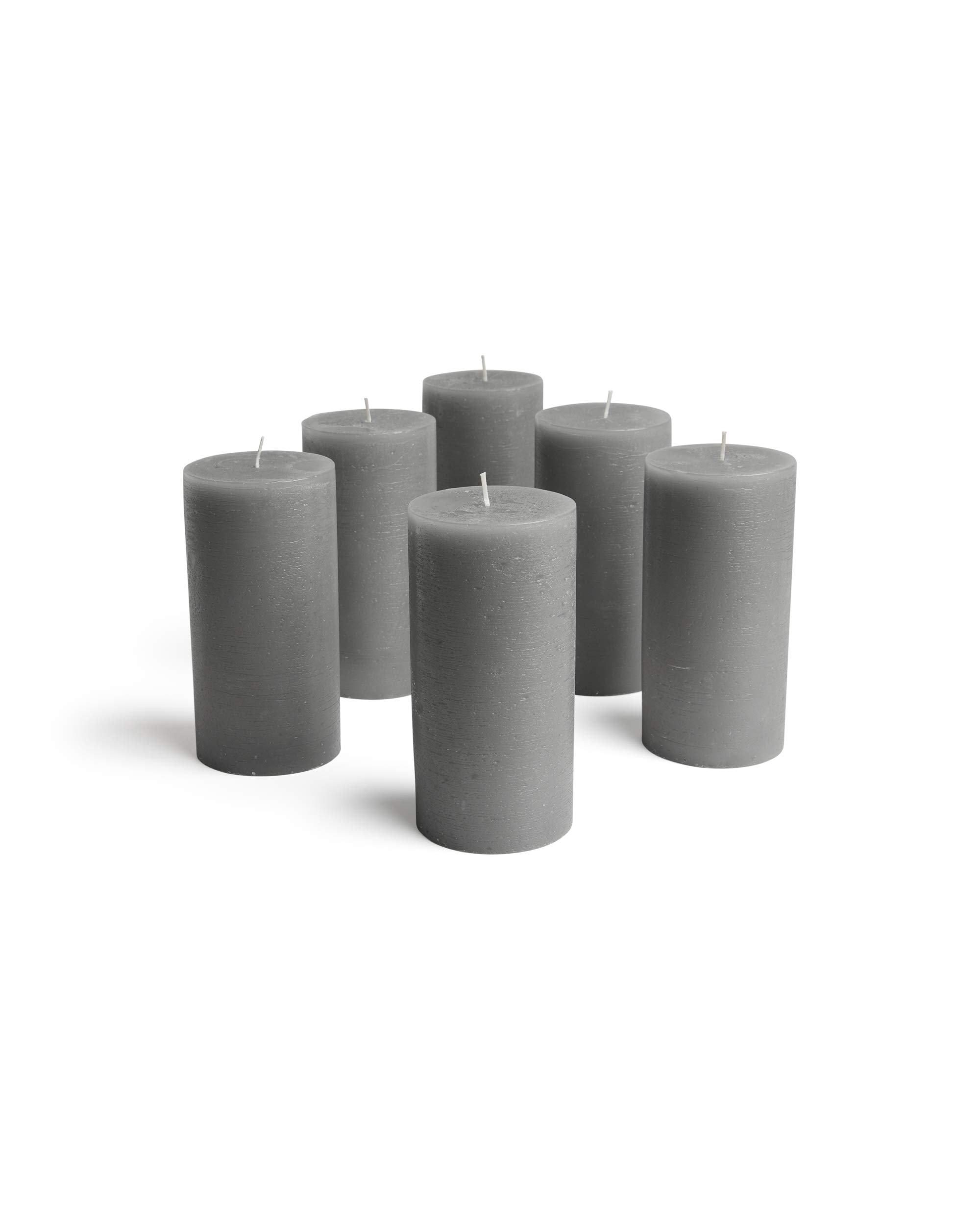 Bask Świece w kształcie cętkowanego filaru – zestaw niekapiących świec bezzapachowych 15–7,6 cm x 15 cm, w kolorze szarym, do dekoracji wnętrz, relaksu i na każdą okazję