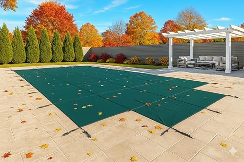 Vista 132 de WaterWarden Cubierta de seguridad sólida para alberca enterrada, cumple F1346 de la ASTM según UL, triple costura, con accesorios, 16 x 40 pies