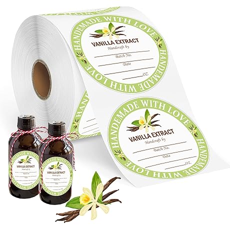 Personalized Round Circle Gloss White Labels for Glass Bottles