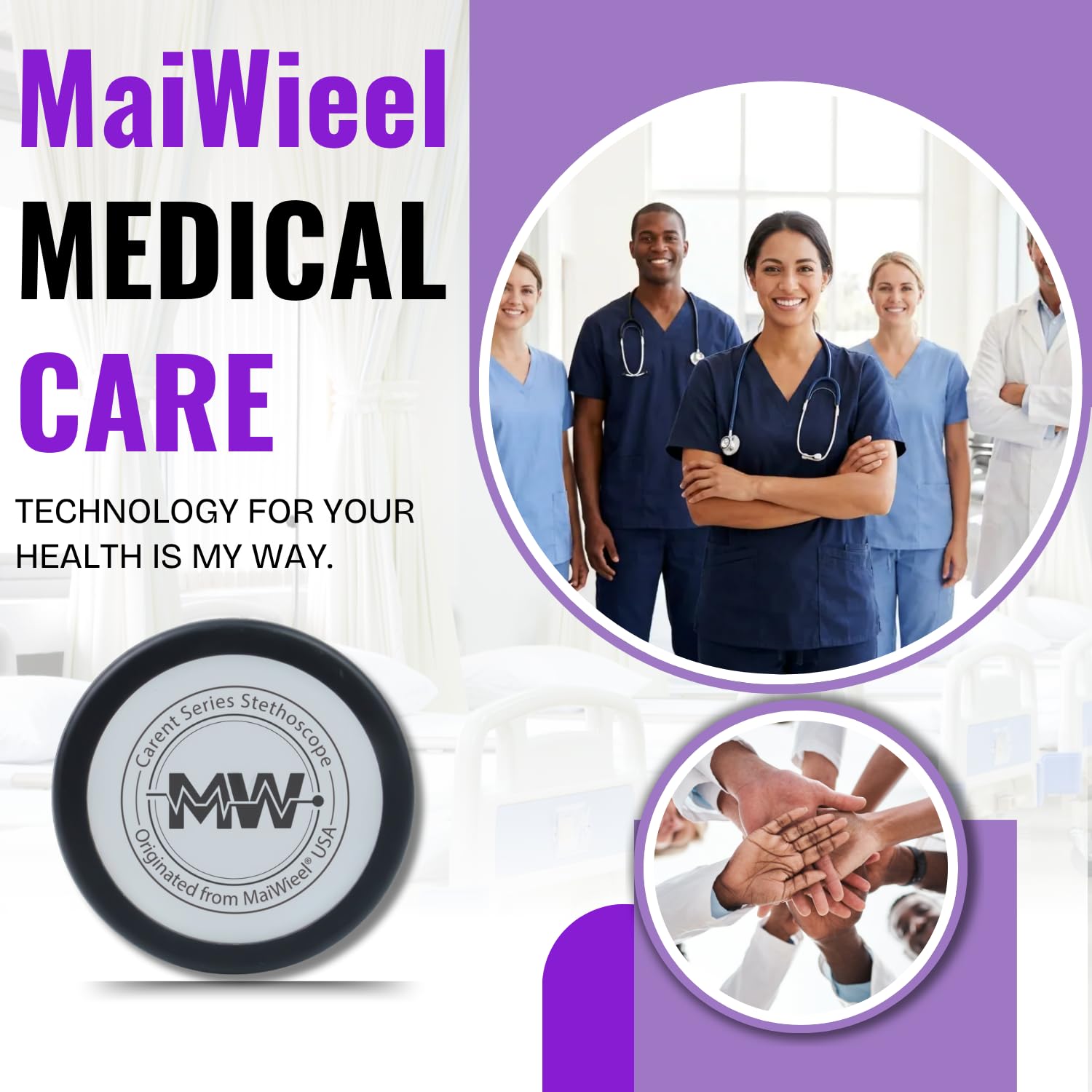 Rainbow Purple Stethoscope - Nurse Stethoscopes -8 Rainbow Purple Stethoscope - Nurse Stethoscopes -8