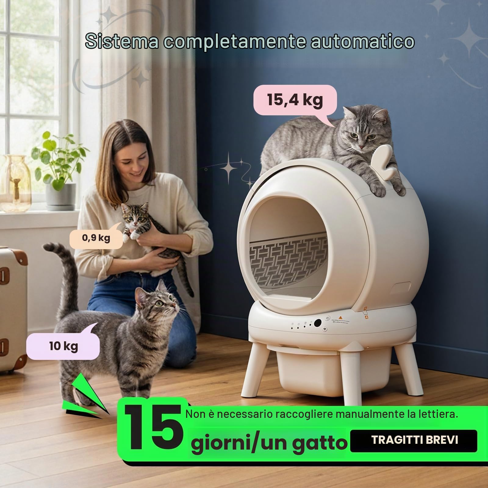 SEERFashion Lettiera Gatto Autopulente Con APP · Lettiera Automatica Per Gatti — immagine 10 di 16