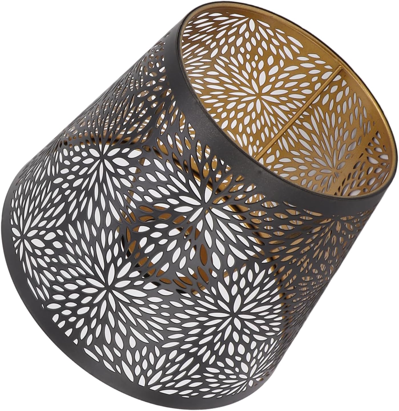 Metal Lamp Hollow Out, Solid Iron Lamp Light Cover Decorative Lampshade Cover E26 E27 Forest Tree Hollow Out Cover with Inner Gold Pattern for Table Lamp