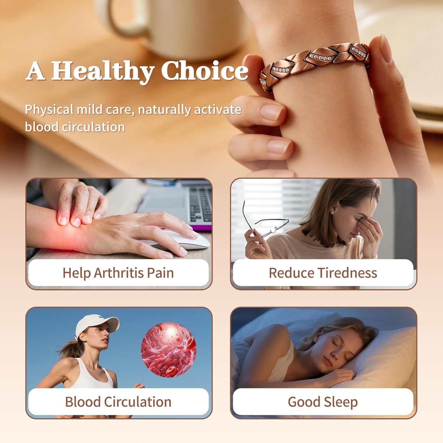 Copper Bracelets for Women, 99.99% Pure Copper Jewelry with Ultra Strength Magnets Therapy