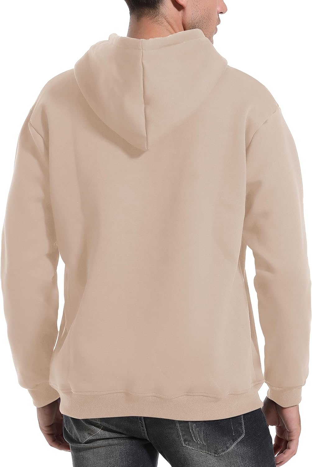 Flygo Men's Casual Fleece Sherpa Lined Hoodie Winter Warm Pullover Hooded Sweatshirt - Image 5